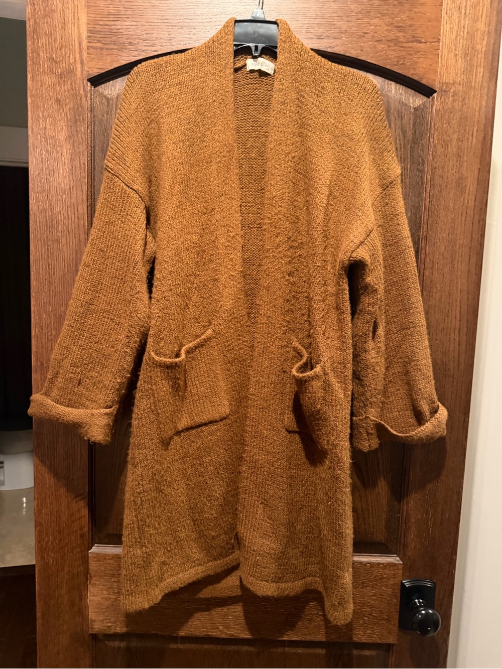 Brown cardigan sweater